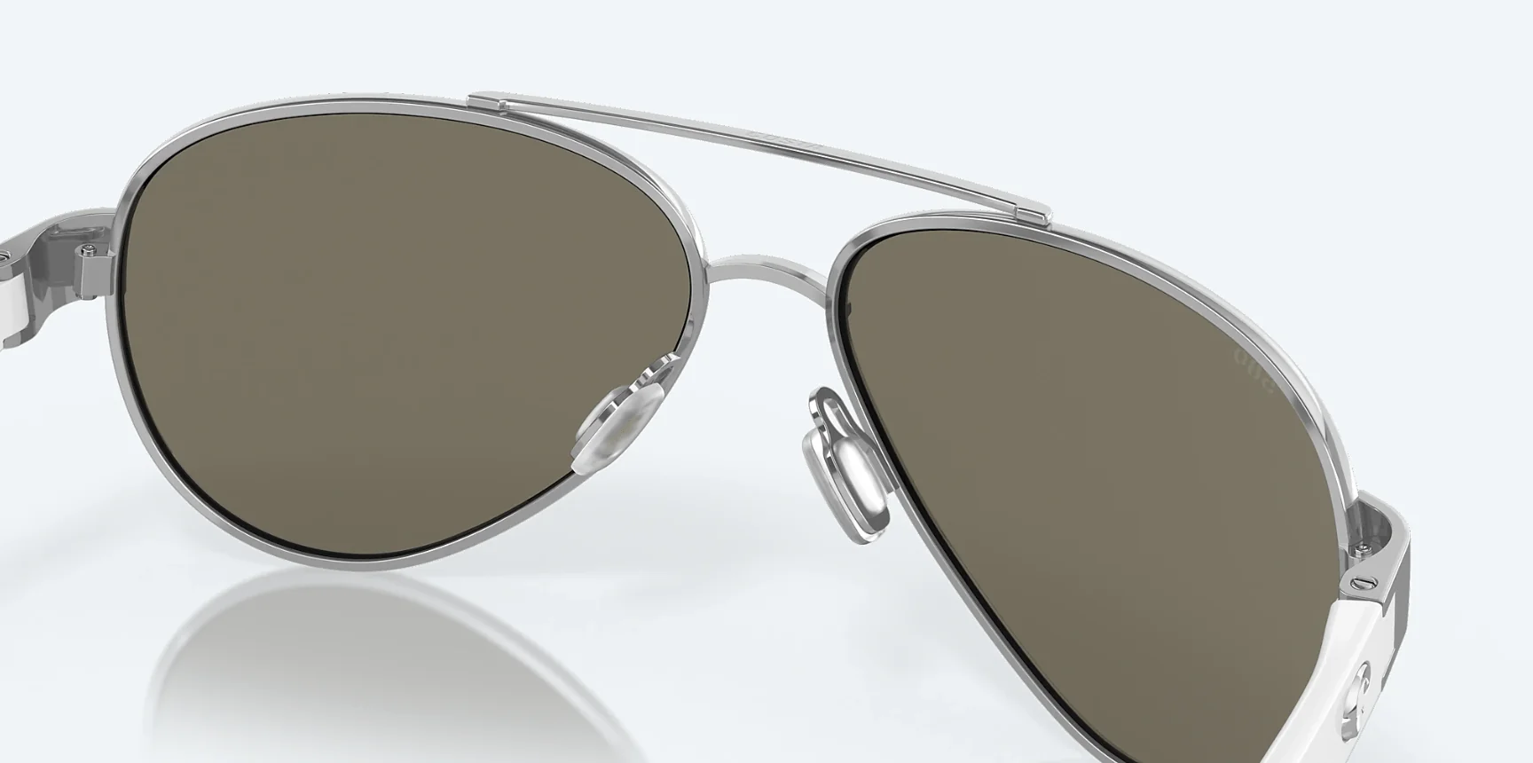 Costa Del Mar Loreto Palladium White Temples Frame/Blue Mirror Glass Lens Sunglasses - Image 6