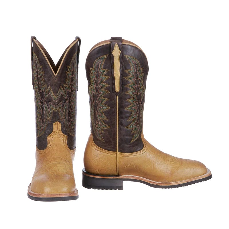 Lucchese Men's Rudy Tan/Chocolate Horseman Barn Boots M4091.WF - Image 6