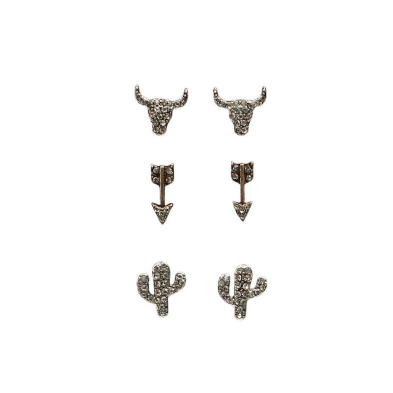 M&F Western Women's Blazin Roxx 3 Piece Earring Set 30959