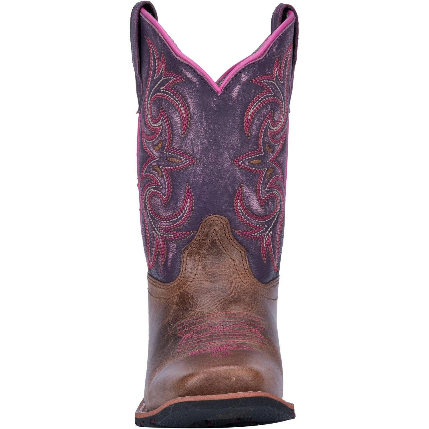 Dan Post Youth Majesty Brown/Purple Leather Cowboy Boots DPC3947 - Image 4