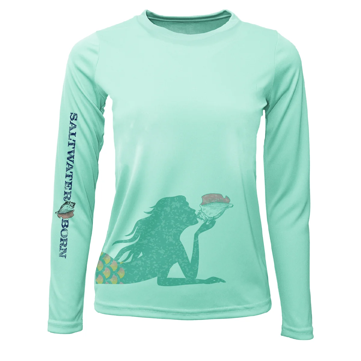 Mermaid Wrap Long Sleeve UPF 50+ Dry-Fit Shirt - Image 30