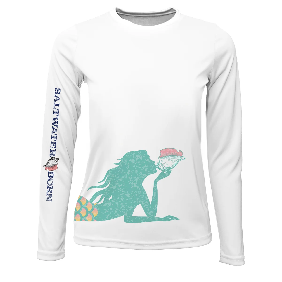 Mermaid Wrap Long Sleeve UPF 50+ Dry-Fit Shirt - Image 37