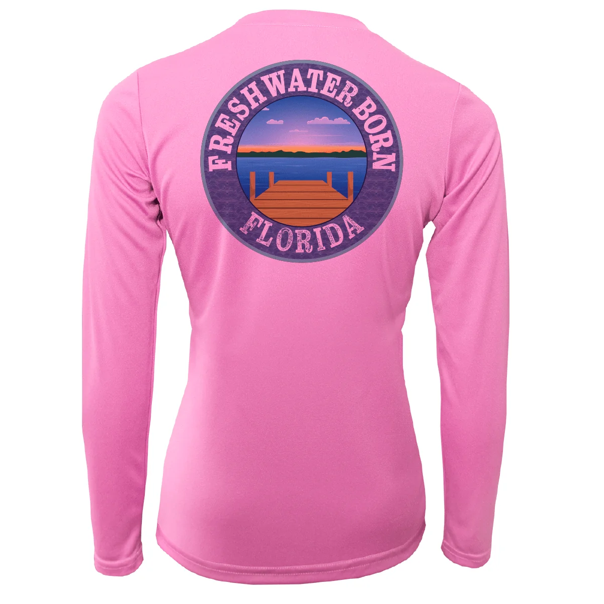 Miami Orange and Green Freshwater Born Women's Long Sleeve UPF 50+ Dry-Fit Shirt - Image 12