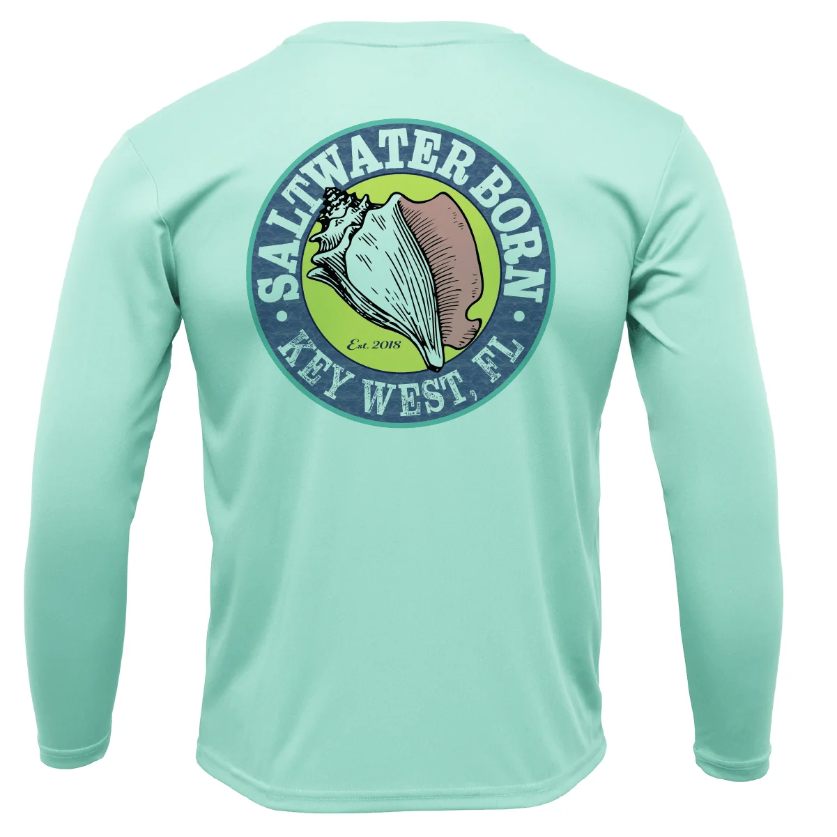 Miami Orange and Green Key West, FL Long Sleeve UPF 50+ Dry-Fit Shirt - Image 4
