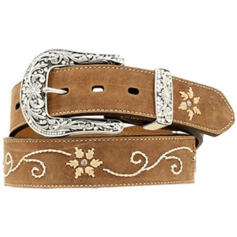 Nocona Women's Floral Rhinestone Embroidered Western Belt N3447044