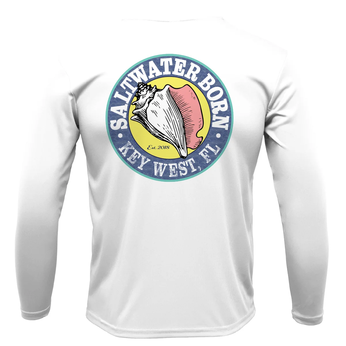 Orange and Blue Key West, FL Long Sleeve UPF 50+ Dry-Fit Shirt - Image 2