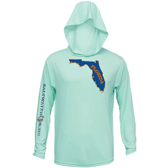 Orange and Blue Long Sleeve UPF 50+ Dry-Fit Hoodie - Image 7