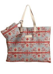 Panhandle Sky Blue Printed Bag with Woven Strap BU43X02651 - Image 2