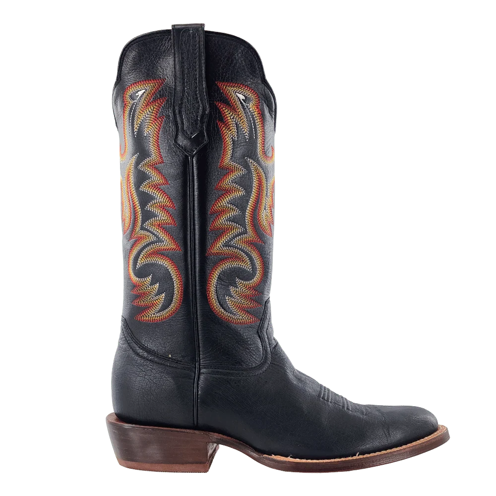 R. Watson Men's Black Sinatra Smooth Ostrich Exotic Western Boots RW5530-6 - Image 2