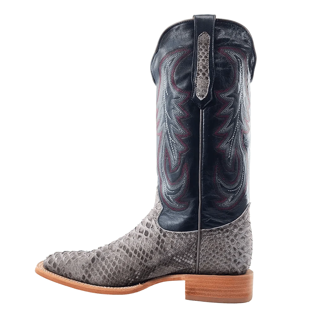 R. Watson Men's Grey Sueded Back Cut Python Boots RW7914-2 - Image 3