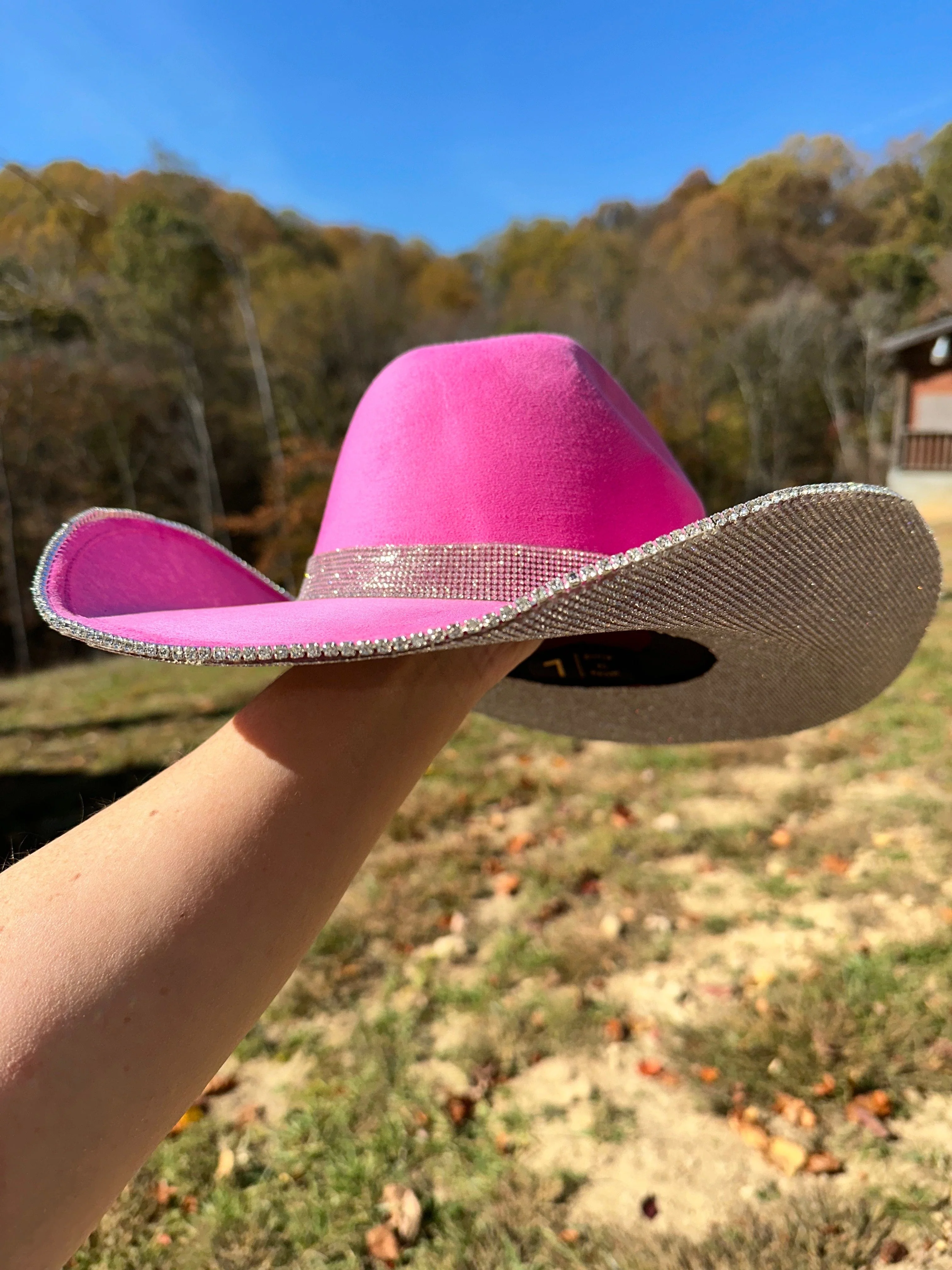 Rhinestone Cowgirl Women's Barbie Pink Hat & Crystal Cowgirl Hat - Image 5