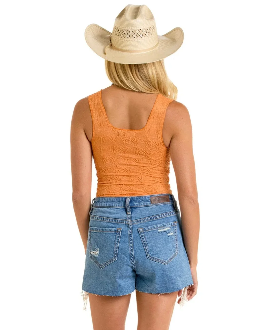 Rock & Roll Denim Women's Orange Floral Knit Tank BW20T05881-93 - Image 2