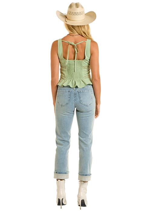 Rock & Roll Women's Jade Eyelet Inset Tank BW20T06289 - Image 4