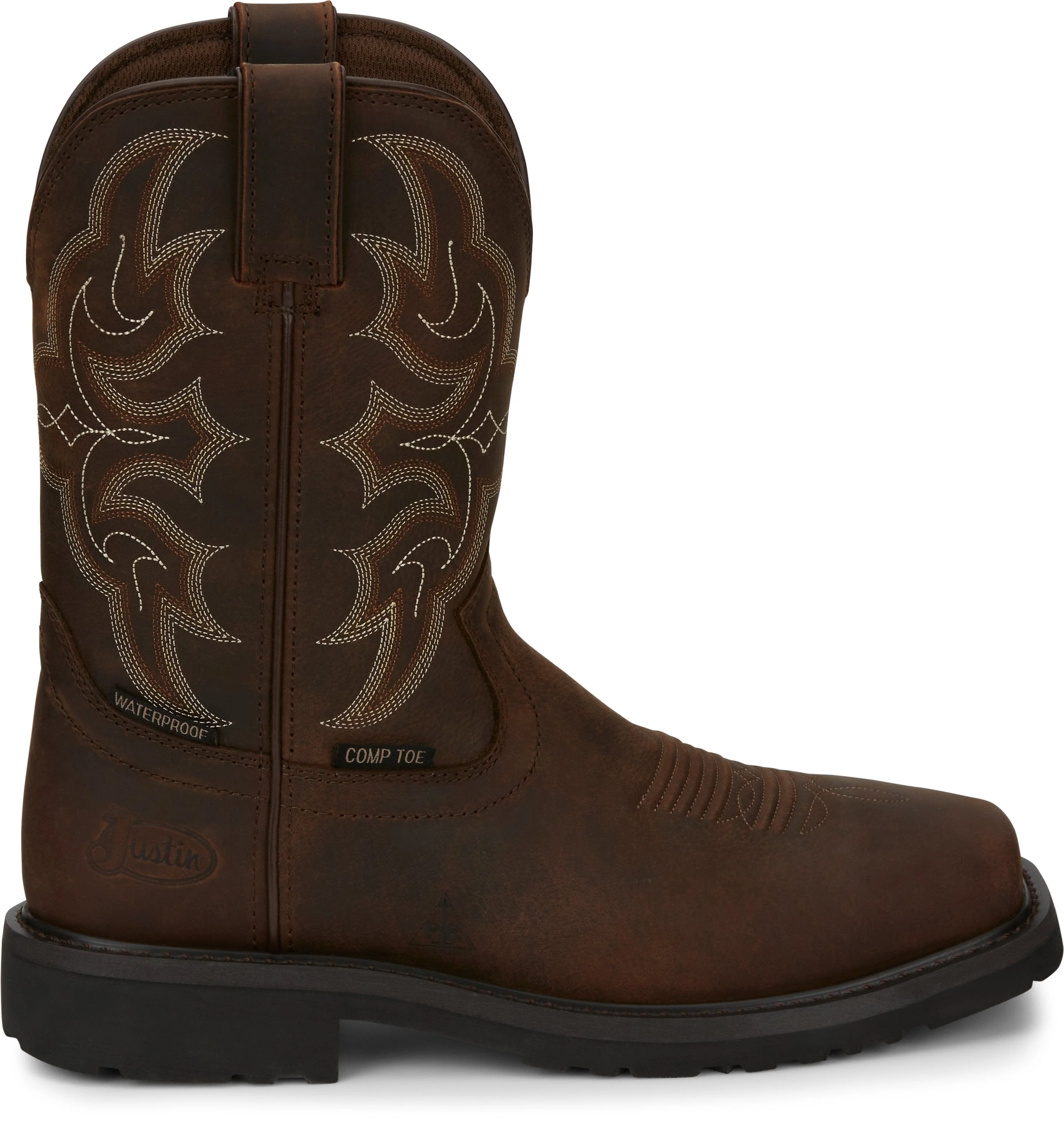 Justin Men's Ricochet Brown Composite Toe Waterproof Work Boots SE3003 - Image 2