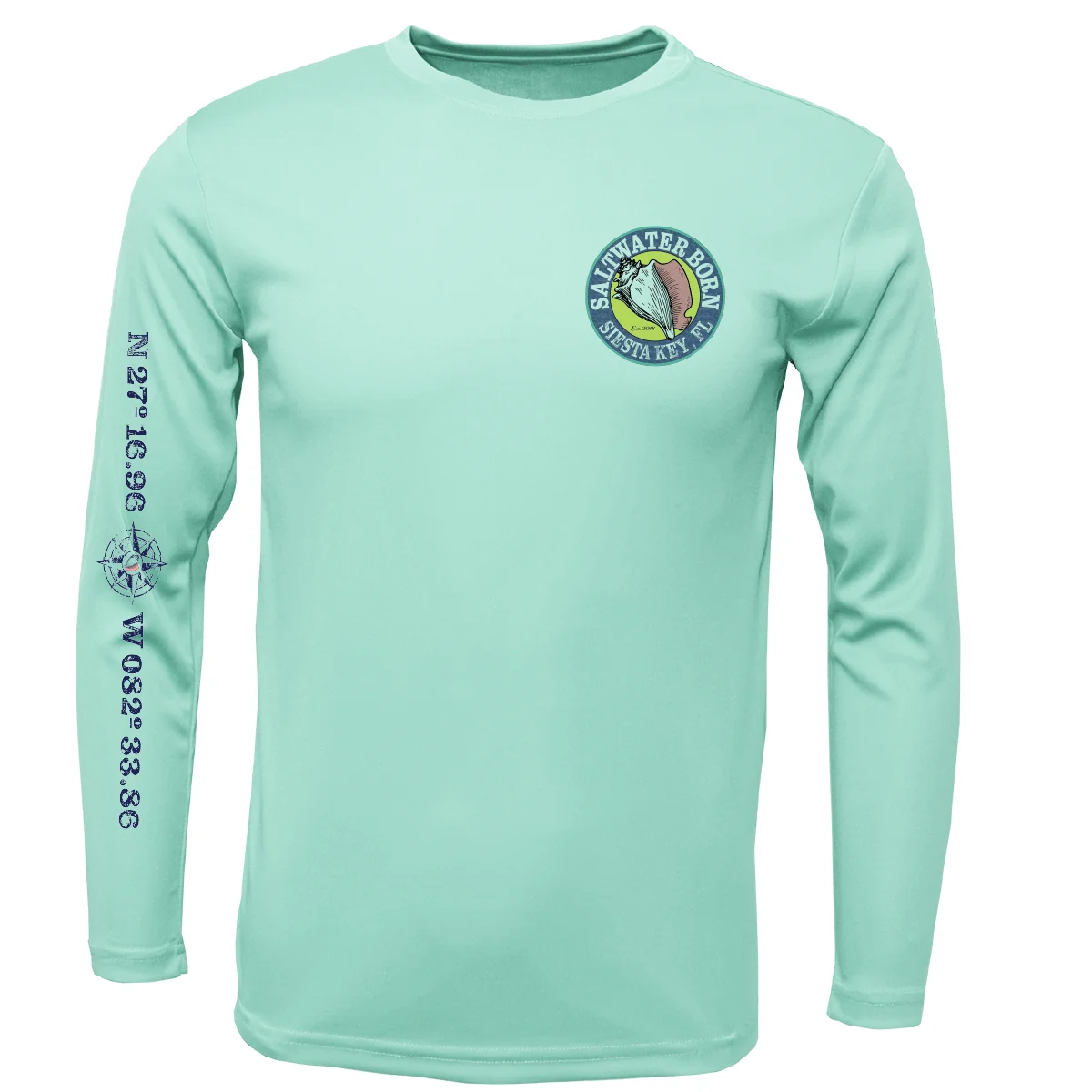 Siesta Key, FL Blacktip Long Sleeve UPF 50+ Dry-Fit Shirt - Image 8