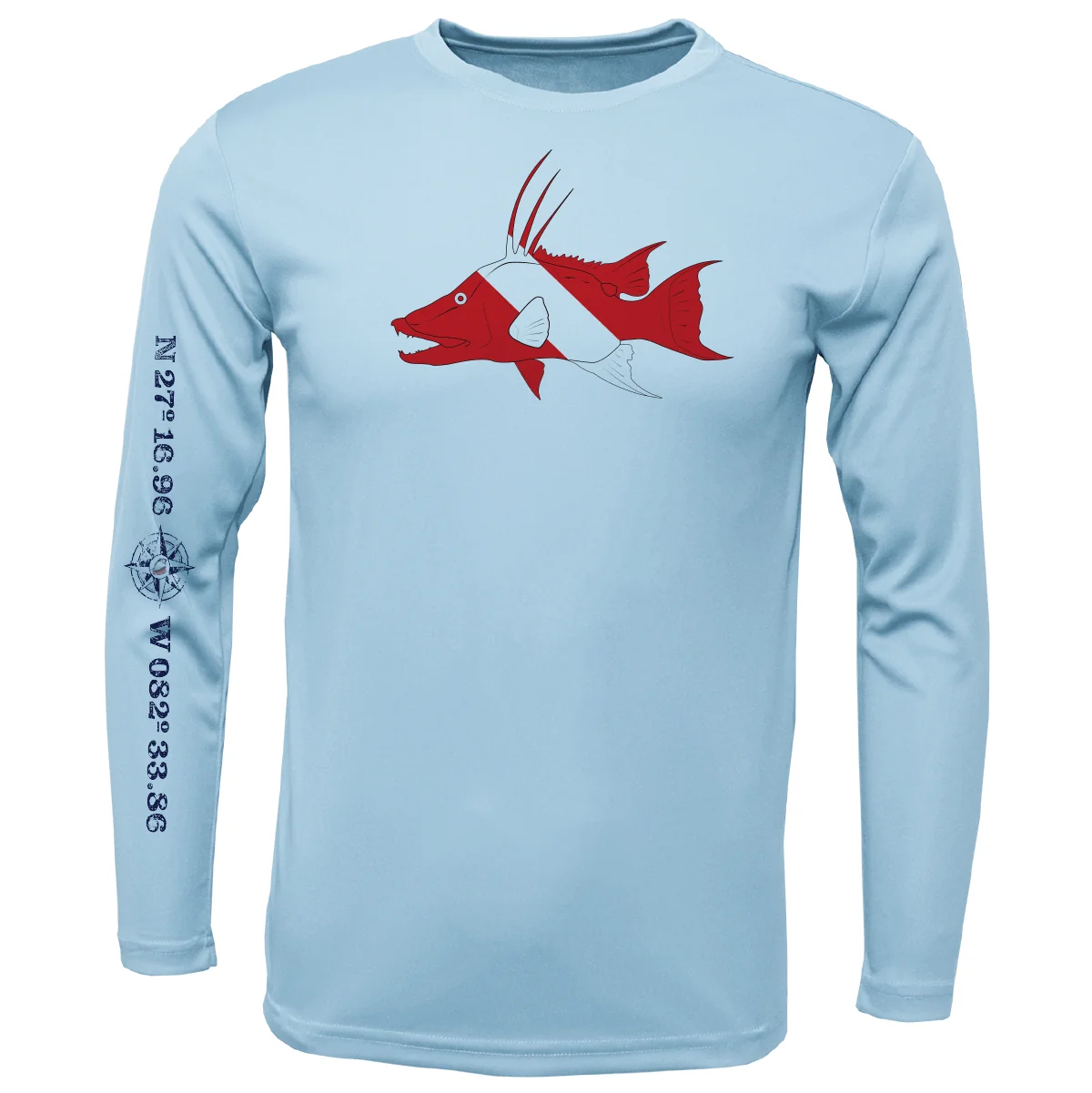 Siesta Key, FL Hogfish Diver Long Sleeve UPF 50+ Dry-Fit Shirt - Image 5