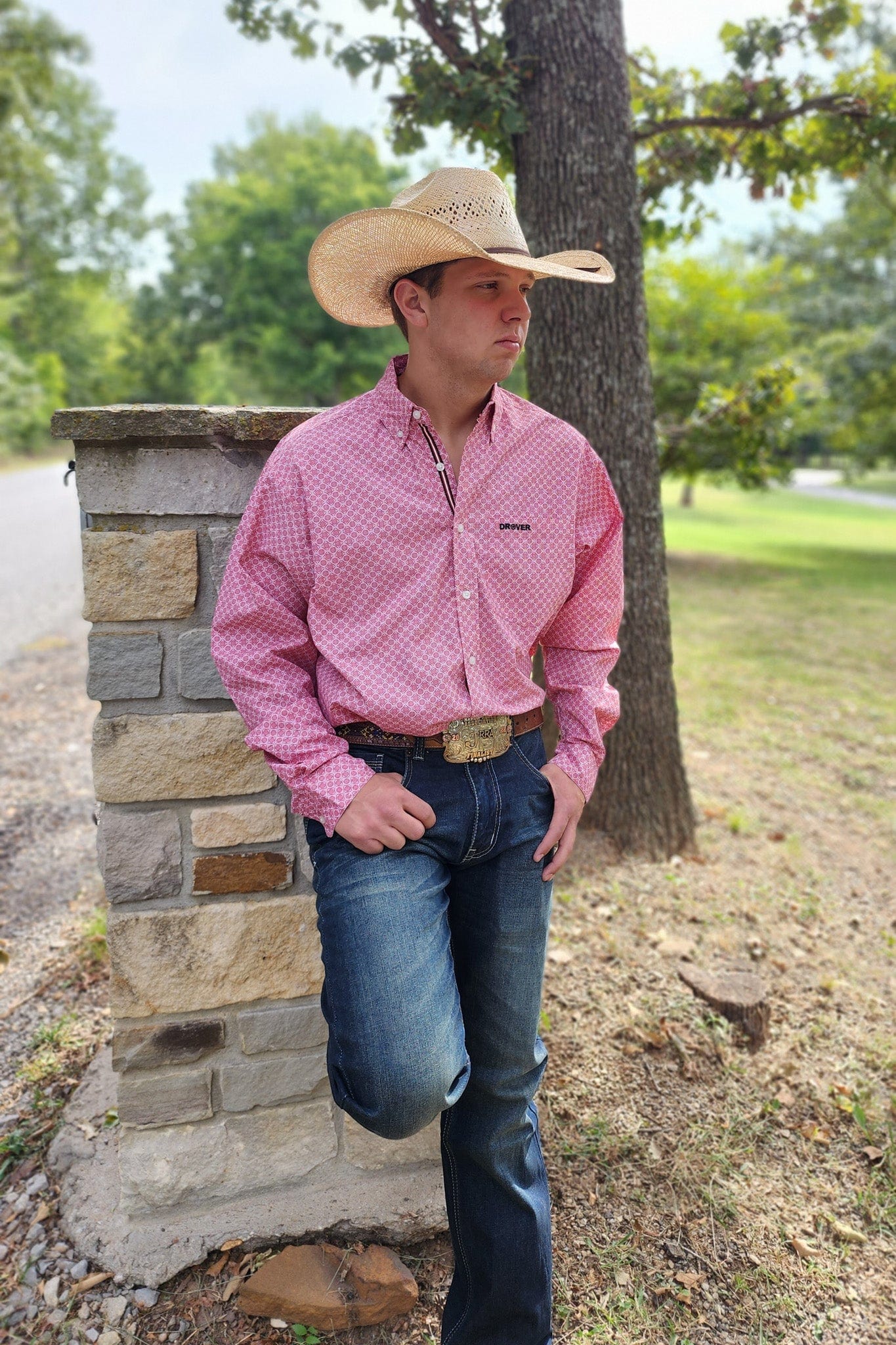 Signature Series - Open Range - Print, Option Cuff, Classic Fit Shirt (Red Diamonds) - Image 5