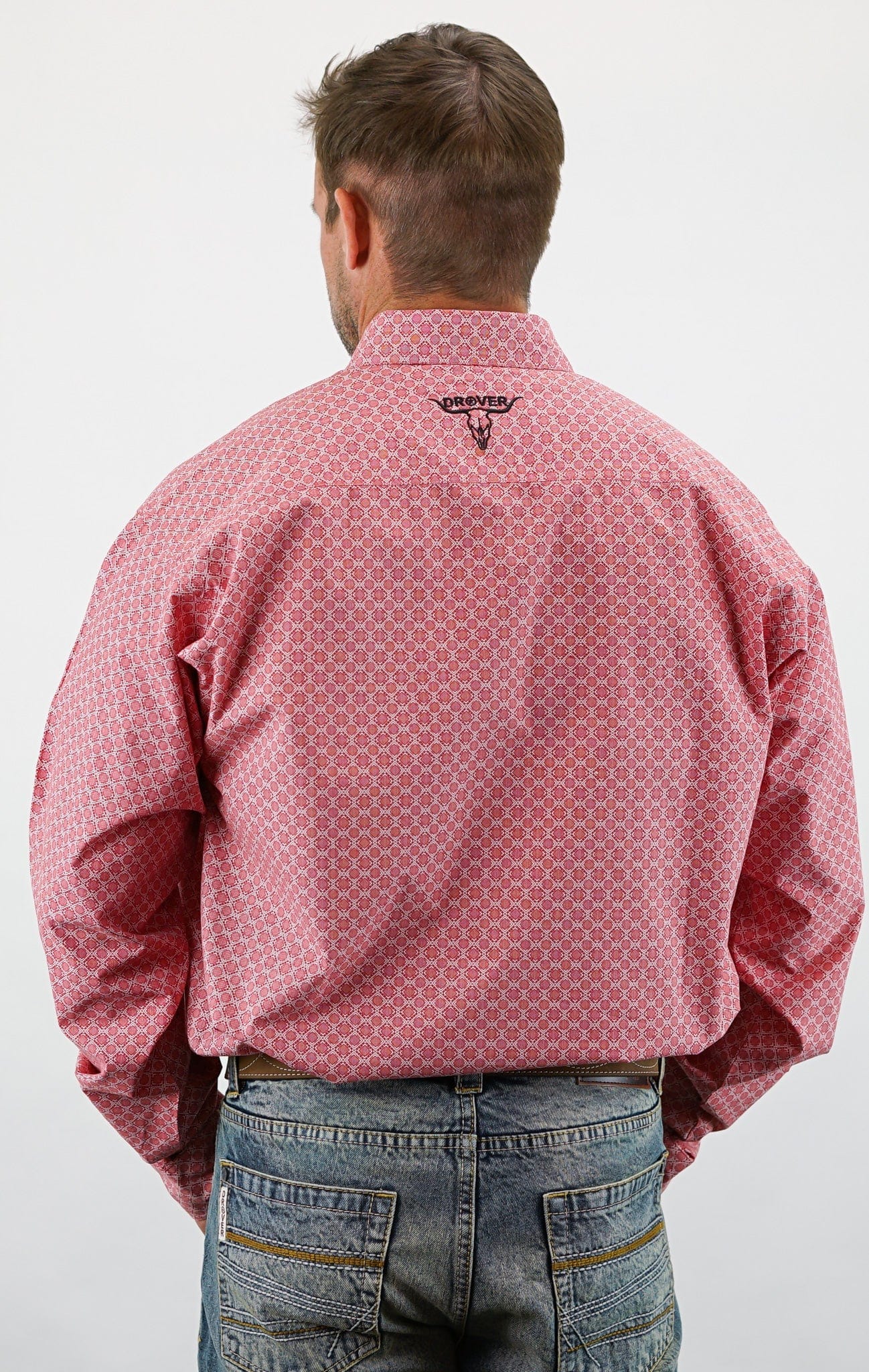 Signature Series - Open Range - Print, Option Cuff, Classic Fit Shirt (Red Diamonds) - Image 7
