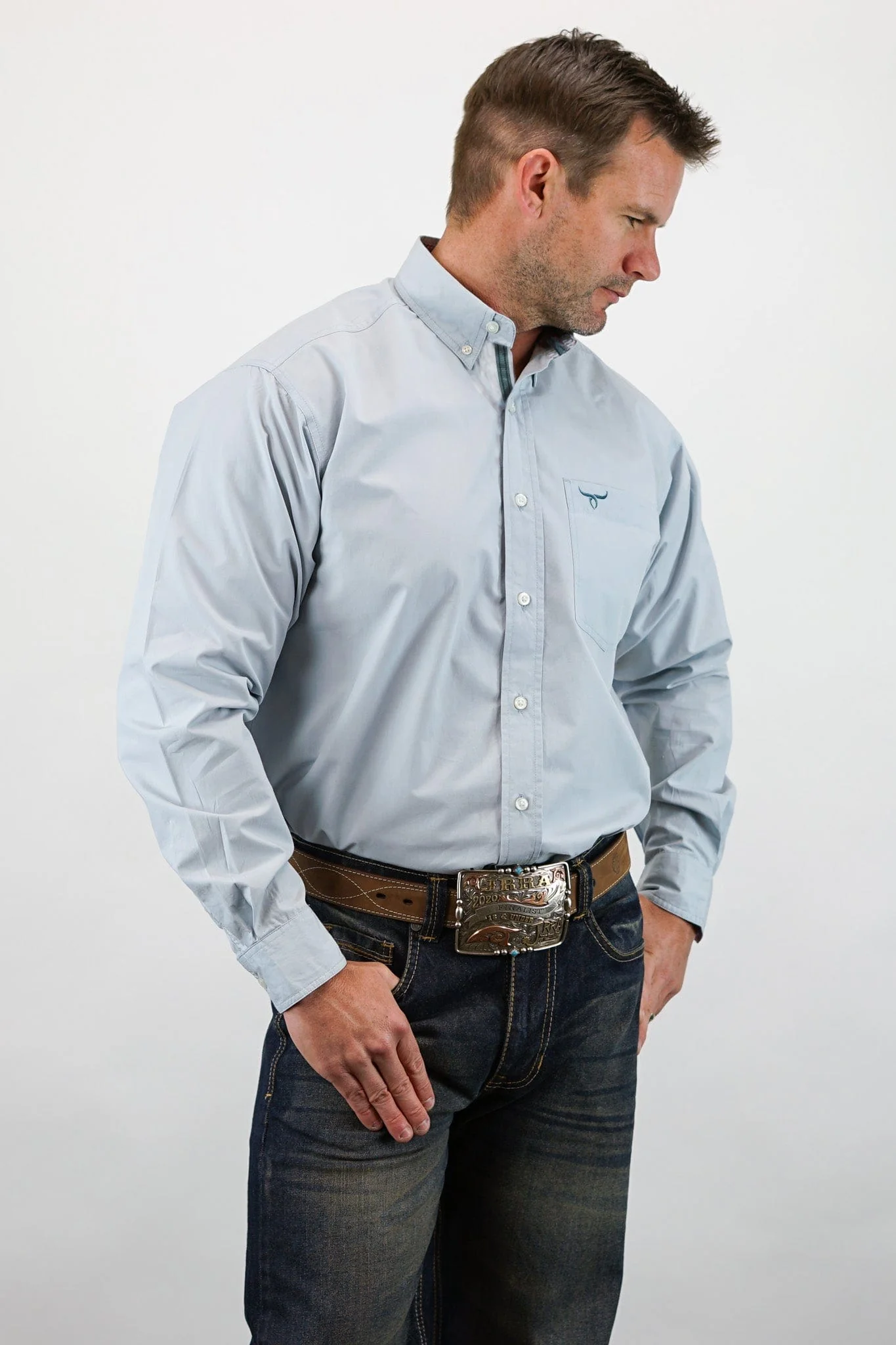Signature Series - Peacemaker - Solid Niagara Mist Blue, Option Cuff, Classic Fit Shirt