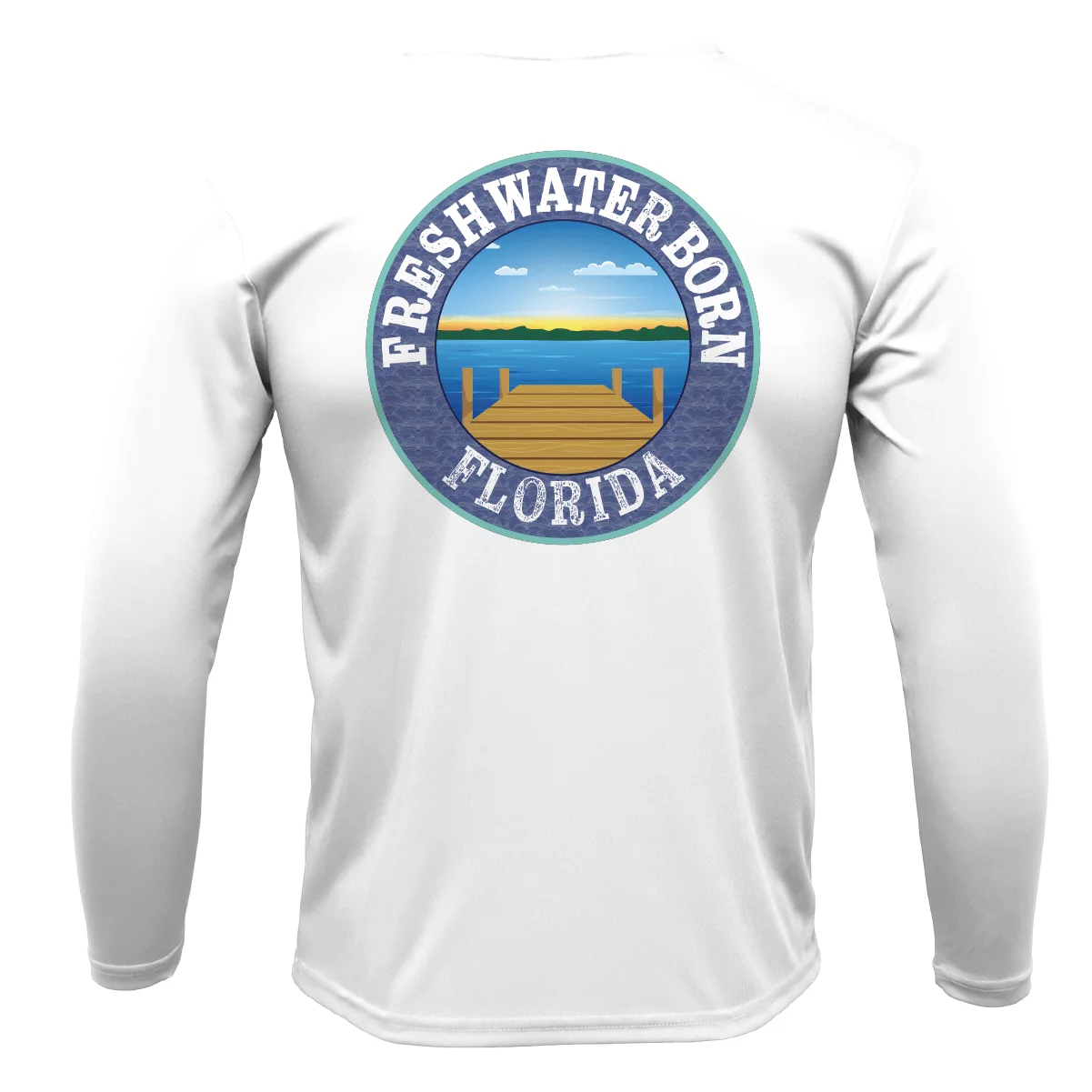 State of Florida USA Freshwater Born Boy's Long Sleeve UPF 50+ Dry-Fit Shirt - Image 8