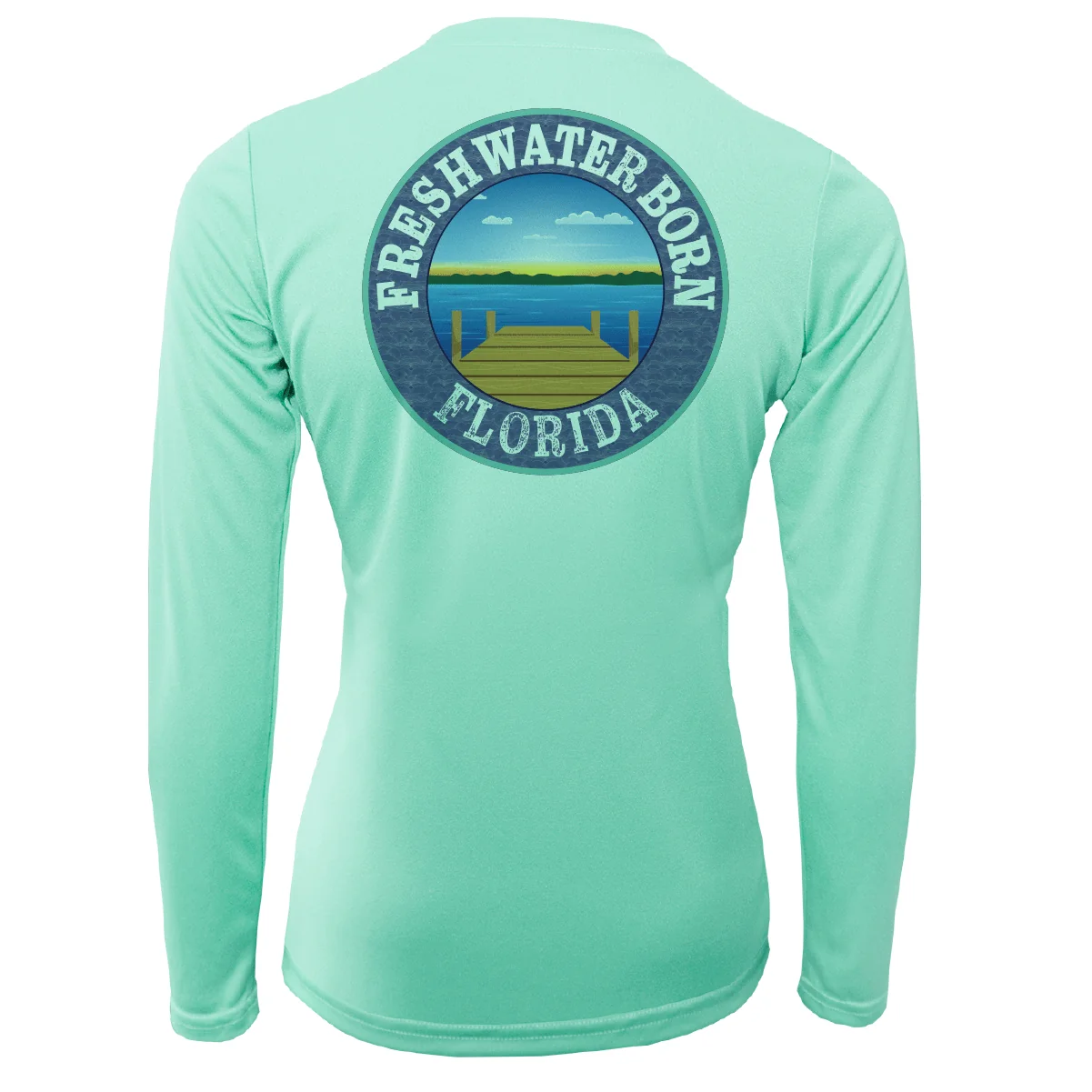 State of Florida USA Freshwater Born Women's Long Sleeve UPF 50+ Dry-Fit Shirt - Image 10