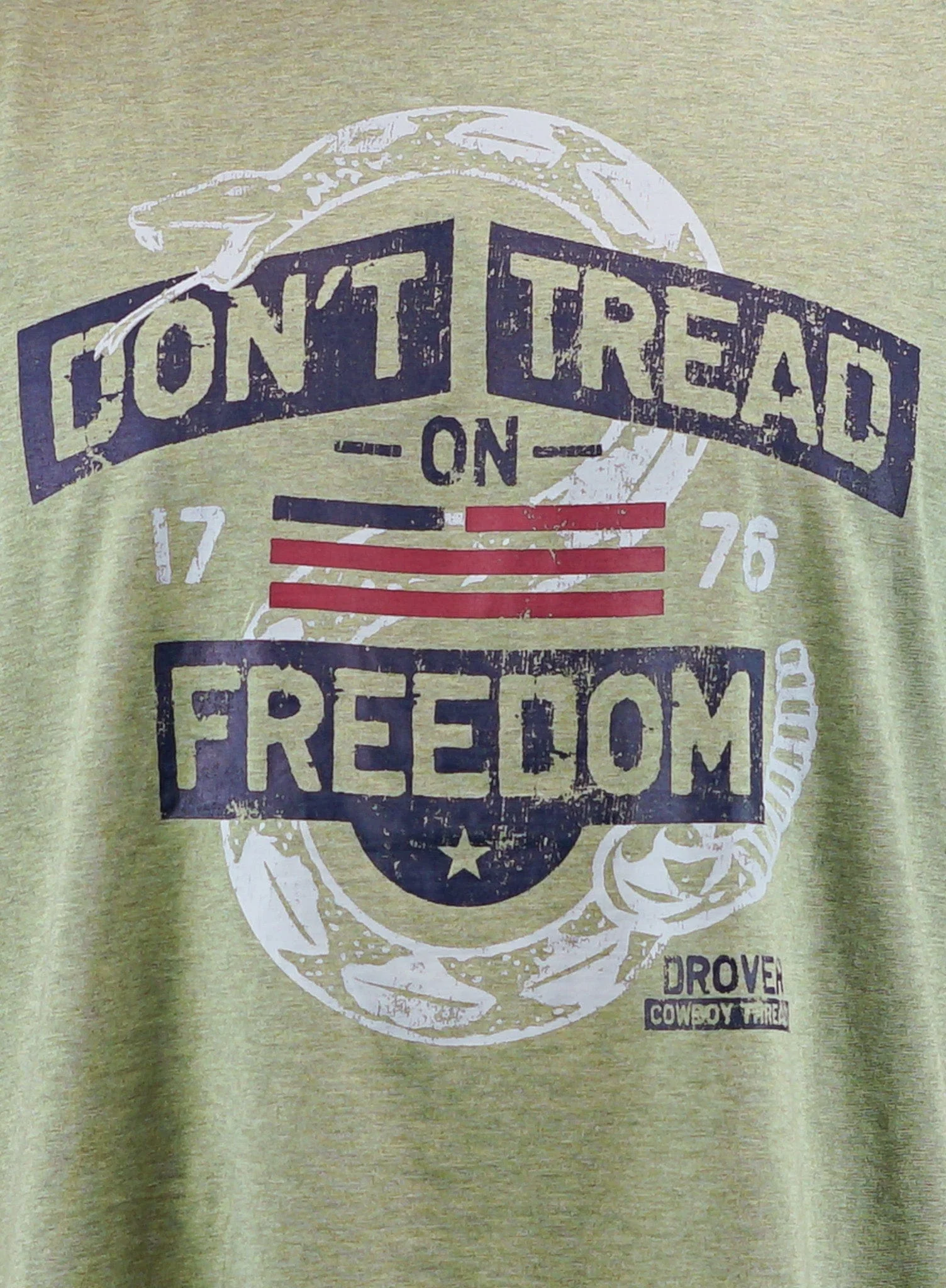 T-Shirt - Don't Tread On Freedom - Heathered Green - Image 2