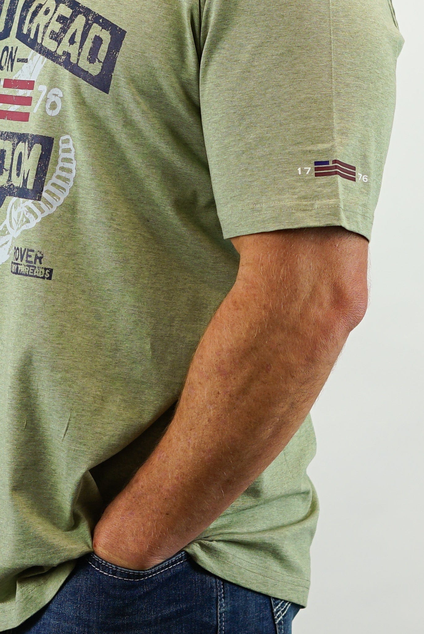 T-Shirt - Don't Tread On Freedom - Heathered Green - Image 3