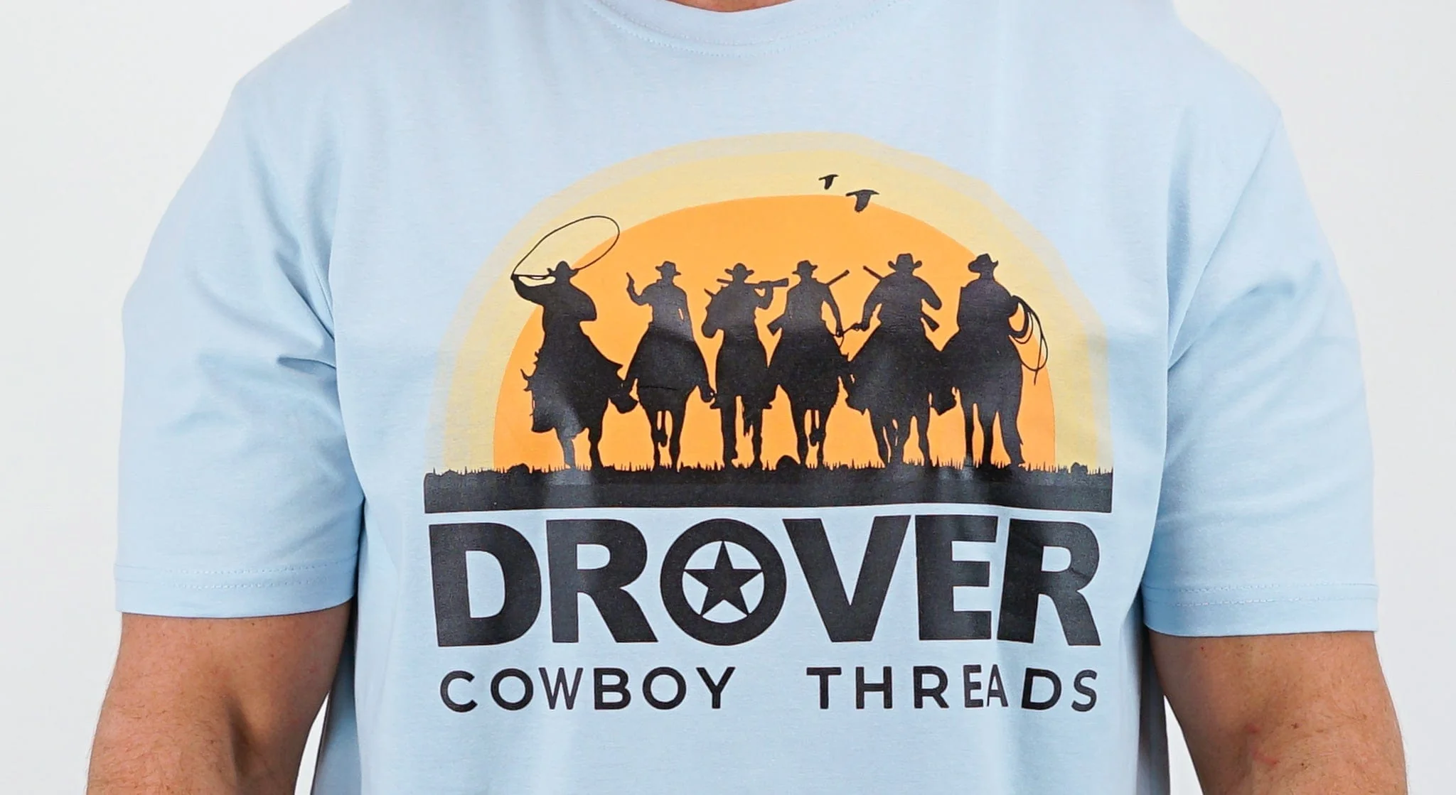 T-Shirt - Here Comes the Cowboys - Light Blue - Image 3