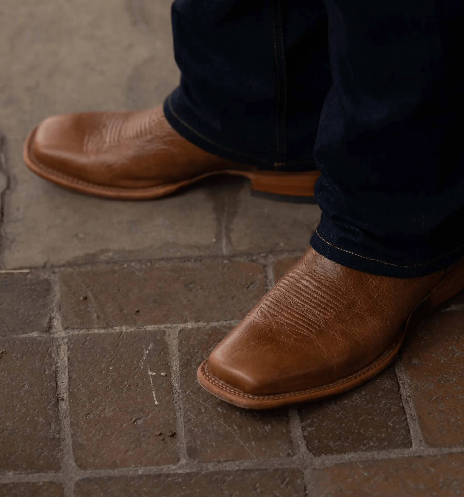 Tecovas Men's The Doc Tan Bison Cowboy Boots - Image 6