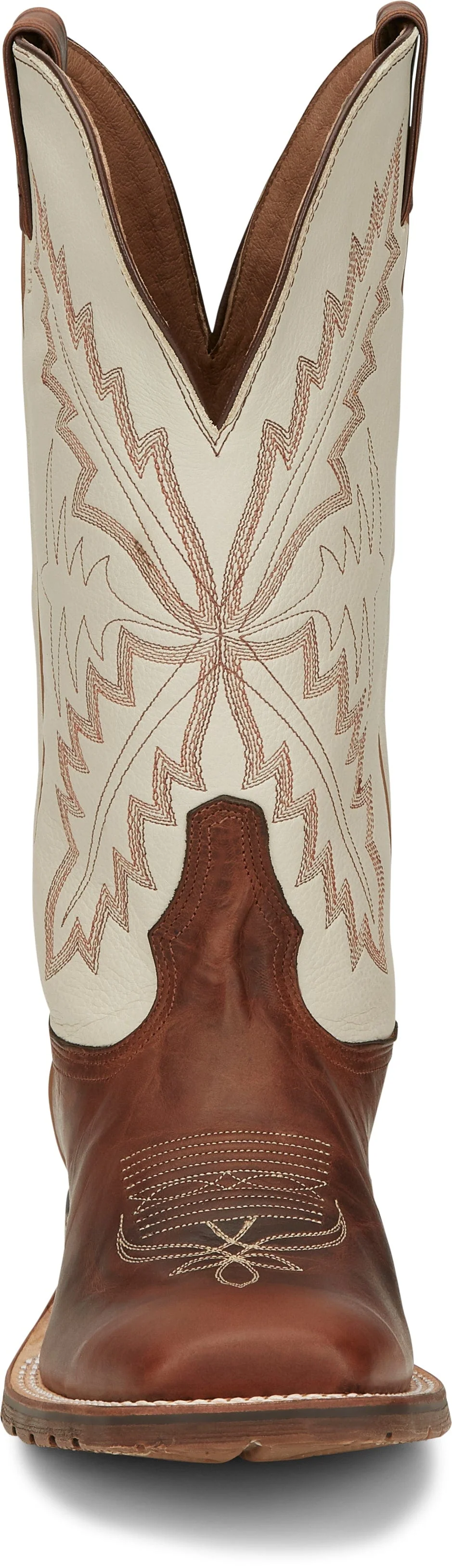 Tony Lama Men's Antonio White and Brown Square Toe Western Boots XT5102 - Image 6