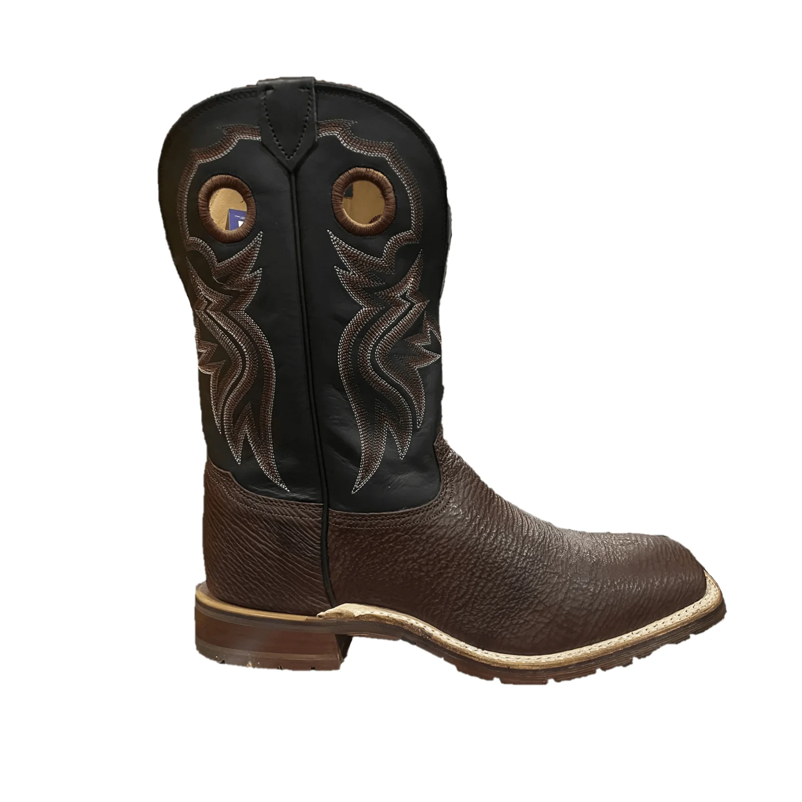 Tony Lama Men's Black Wide Square Toe Western Boots EP6096 - Image 2