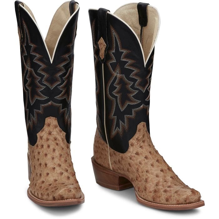 Tony Lama Men's Umber Brown Rylen II Full Quill Ostrich Exotic Boots SA8269 - Image 4
