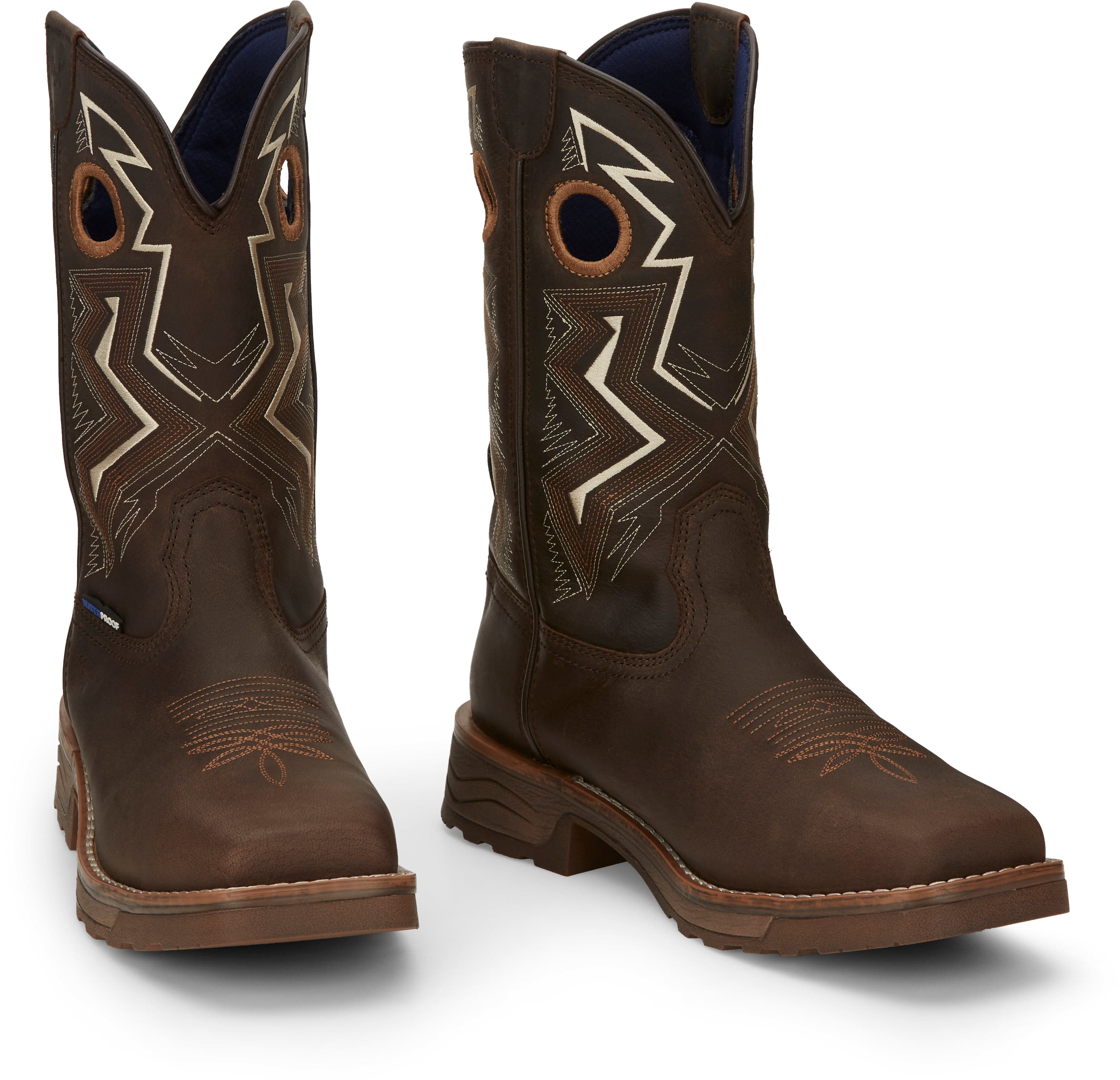 Tony Lama Men's Force Dark Brown 11" Wide Square Composite Toe Waterproof Work Boots TW3403 - Image 8
