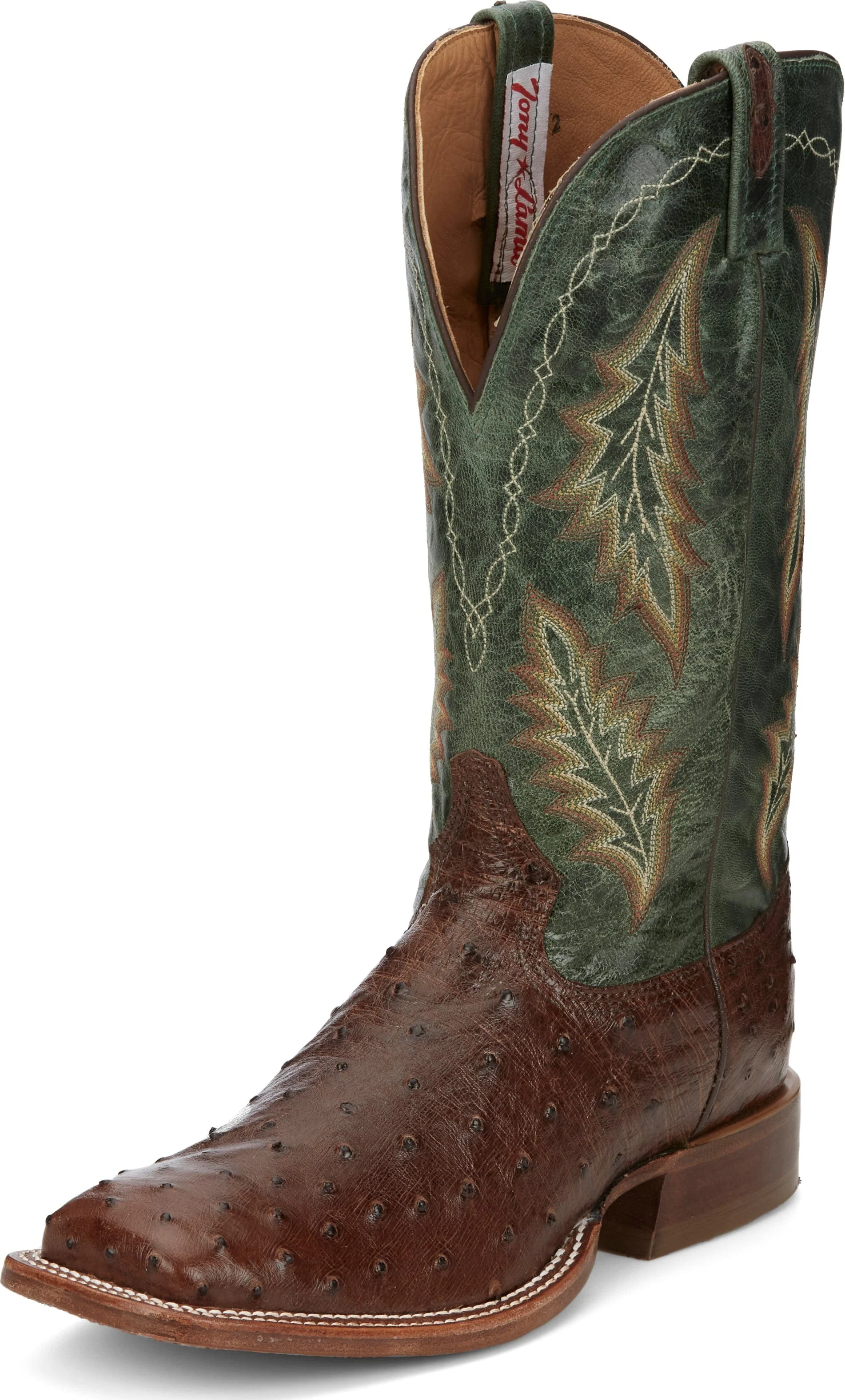 Tony Lama Men's Hayden Bourbon Brown Ostrich Exotic Western Boots EP8270 - Image 2