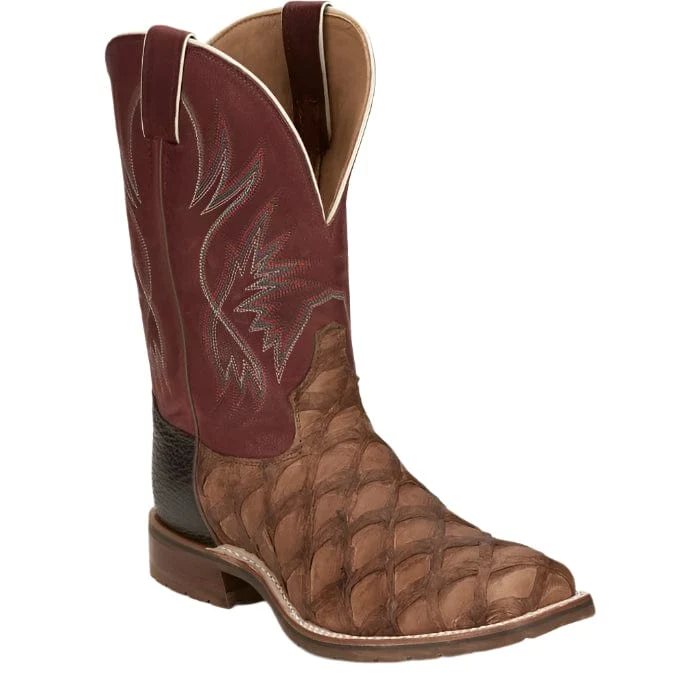 Tony Lama Men's Toffe Prescott Pirarucu Exotic Western Boots EP6097