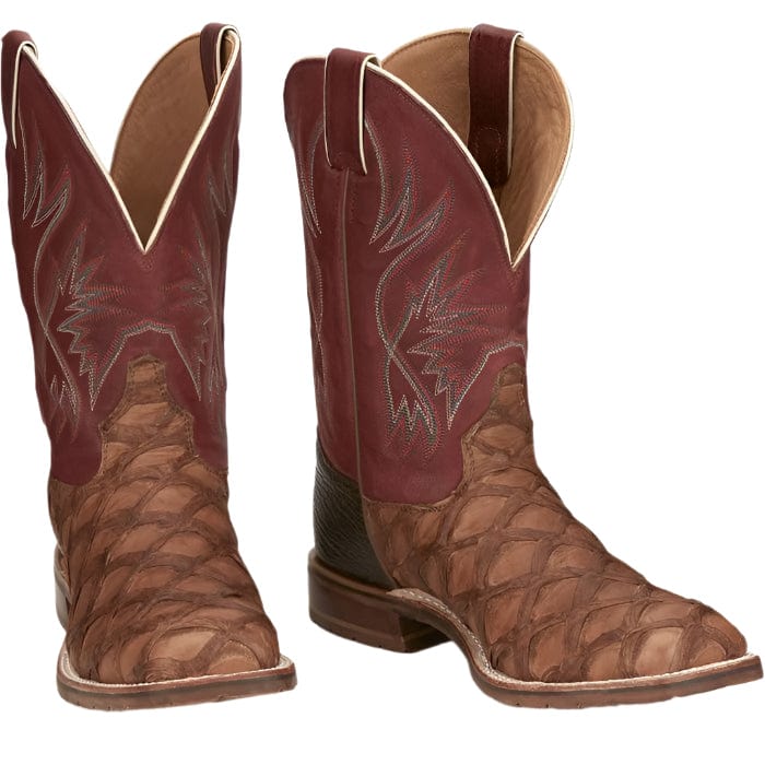Tony Lama Men's Toffe Prescott Pirarucu Exotic Western Boots EP6097 - Image 8
