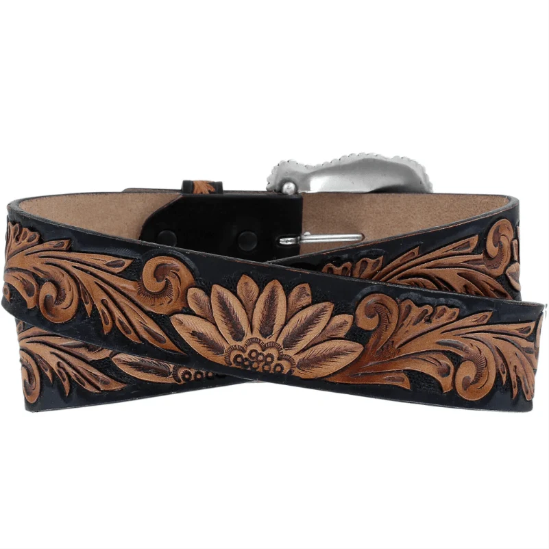Tony Lama Women's Brown Delheart Daisy Belt C51263 - Image 2