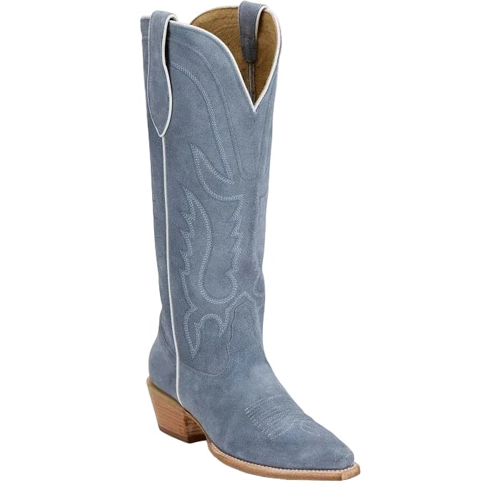 Tony Lama Women's Cornflower Blue Liz Suede Western Boots DR4261
