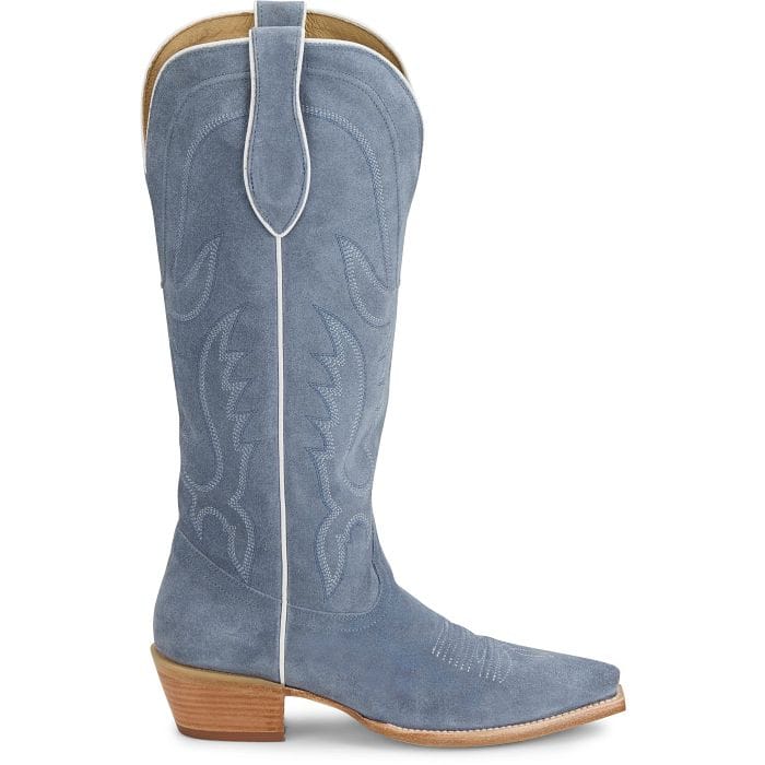 Tony Lama Women's Cornflower Blue Liz Suede Western Boots DR4261 - Image 2