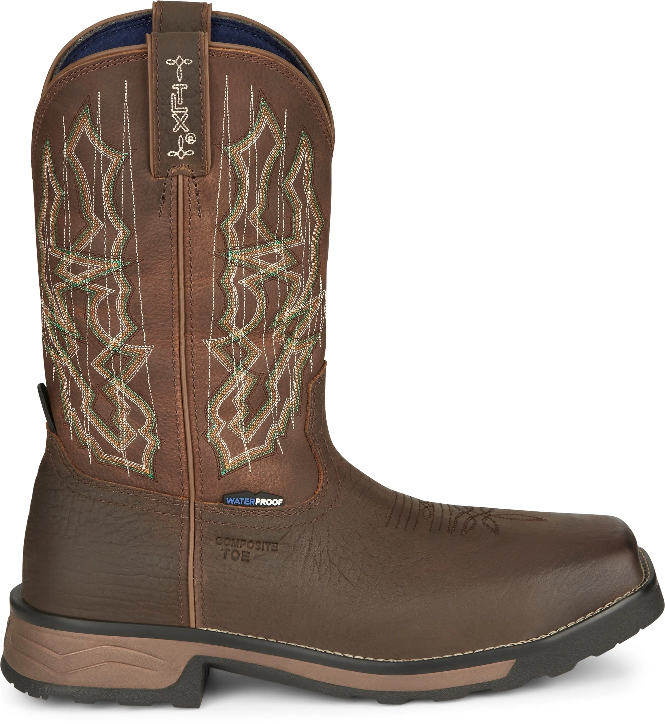 Tony Lama Men's Anchor Hickory Brown Waterproof Composite Toe Western Work Boots TW3415 - Image 2
