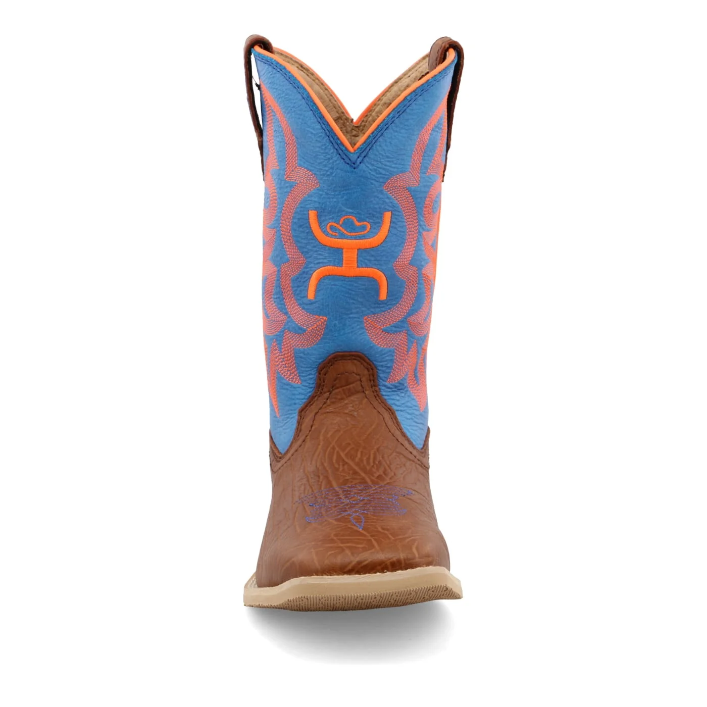 Twisted X Kid's Cognac & Neon Blue Hooey Western Boots YHY0001 - Image 5