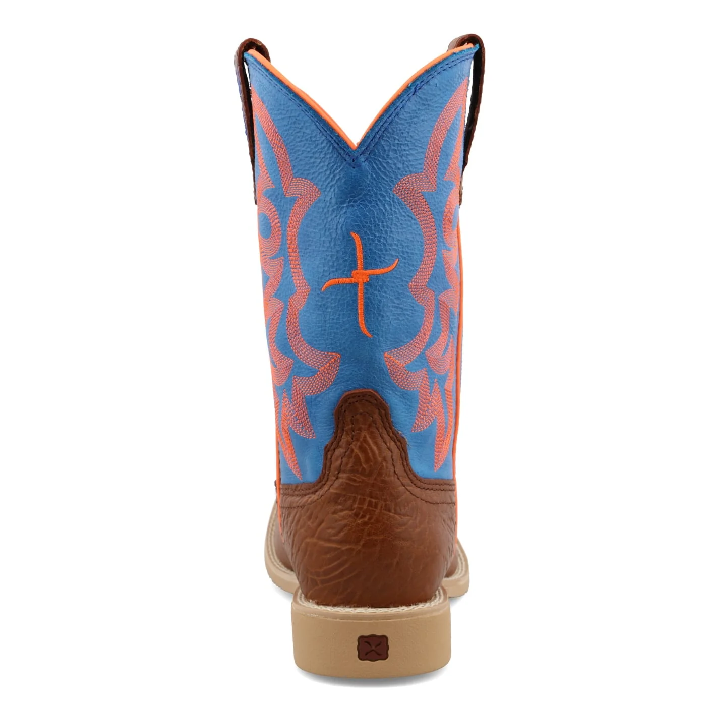 Twisted X Kid's Cognac & Neon Blue Hooey Western Boots YHY0001 - Image 6
