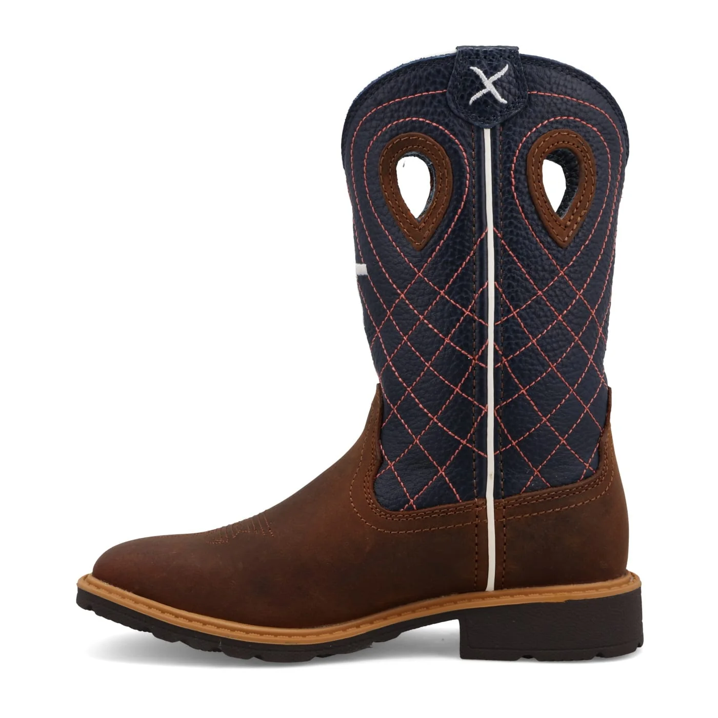 Twisted X Kid's Mocha & Navy Cowboy Western Work Boot YCW0013 - Image 2