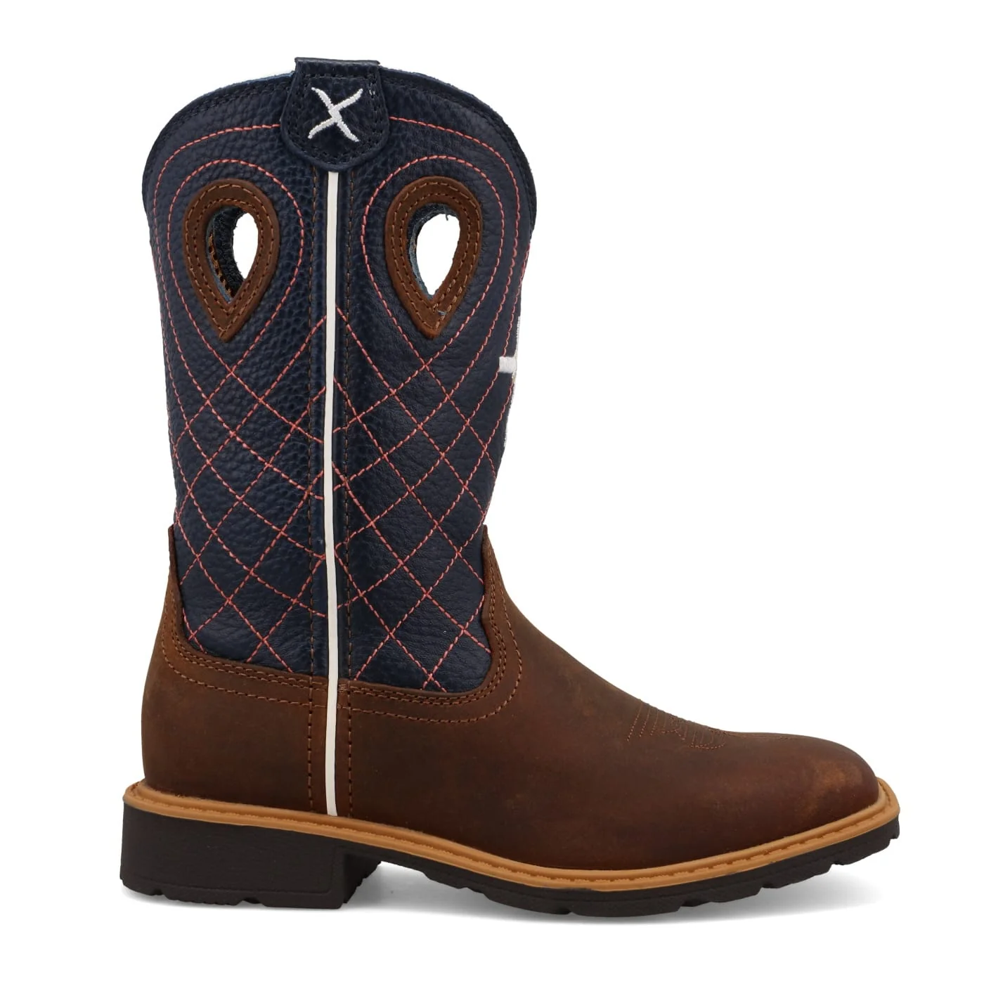 Twisted X Kid's Mocha & Navy Cowboy Western Work Boot YCW0013 - Image 3