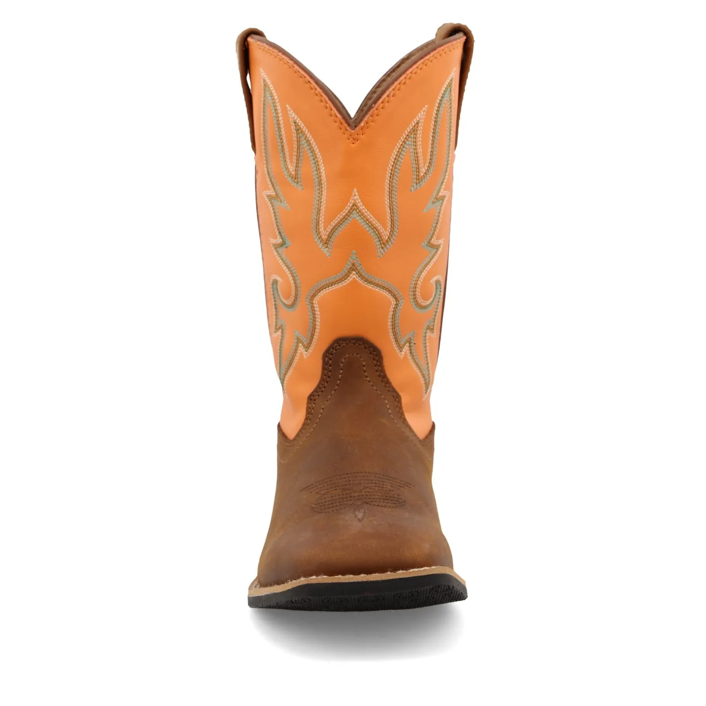Twisted X Kid's Tan & Orange Top Hand Western Boots YTH0018 - Image 5