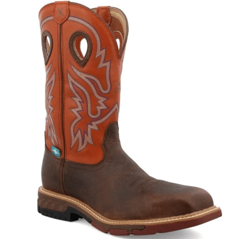 Twisted X Men's Brown Waterproof Nano Comp Toe Western Work Boots MXBNW03
