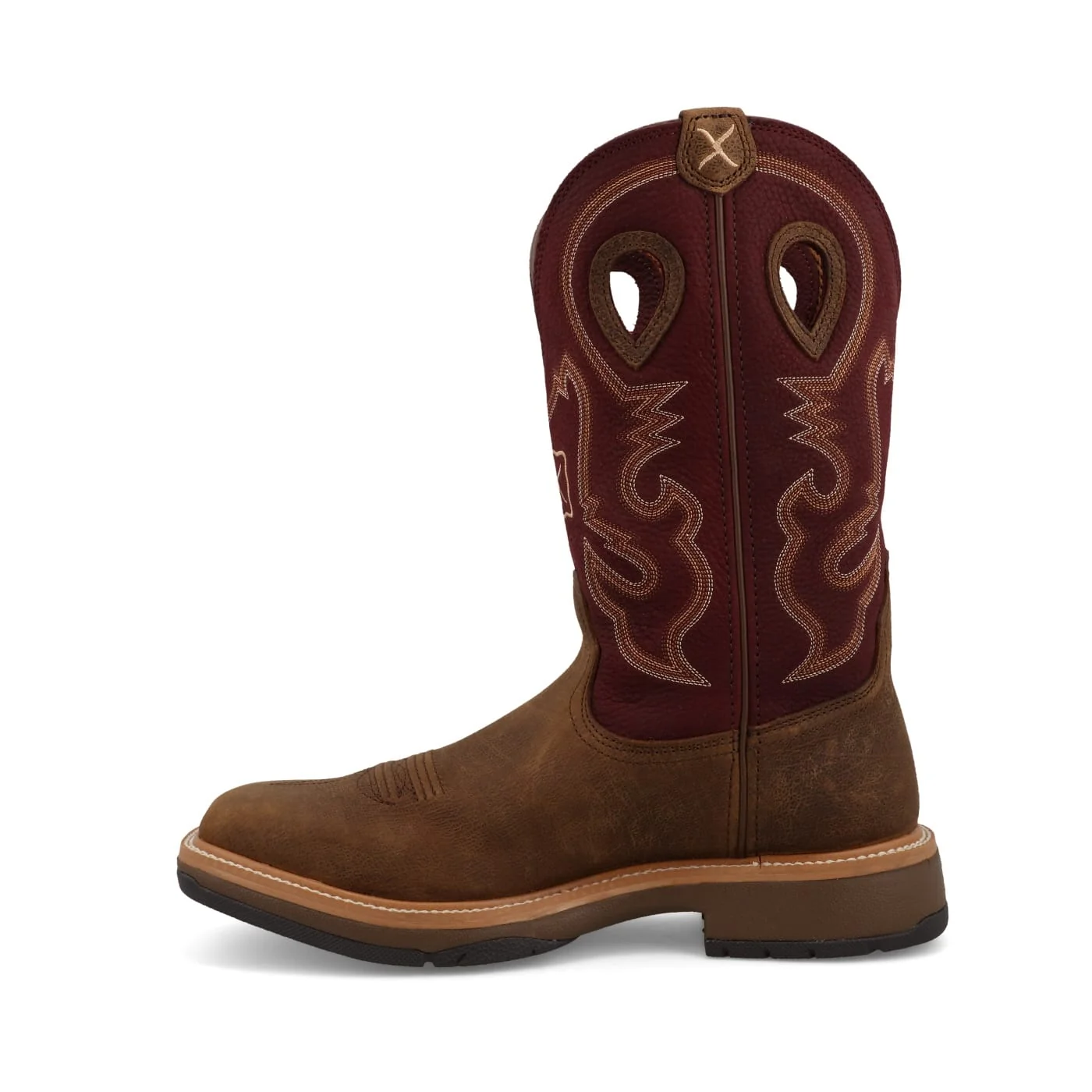 Twisted X Men's Brunette & Oxblood Horseman Western Work Boot MHM0025 - Image 2