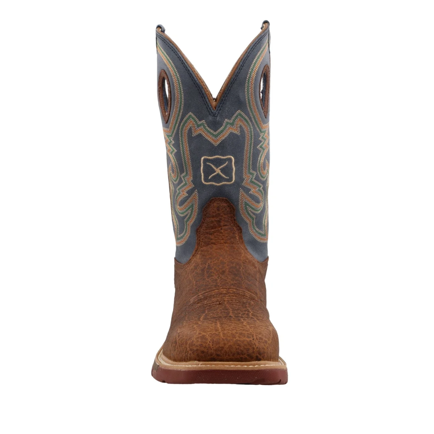 Twisted X Men's Distressed Saddle & Peacock Alloy Toe Work Boots MXBA005 - Image 5