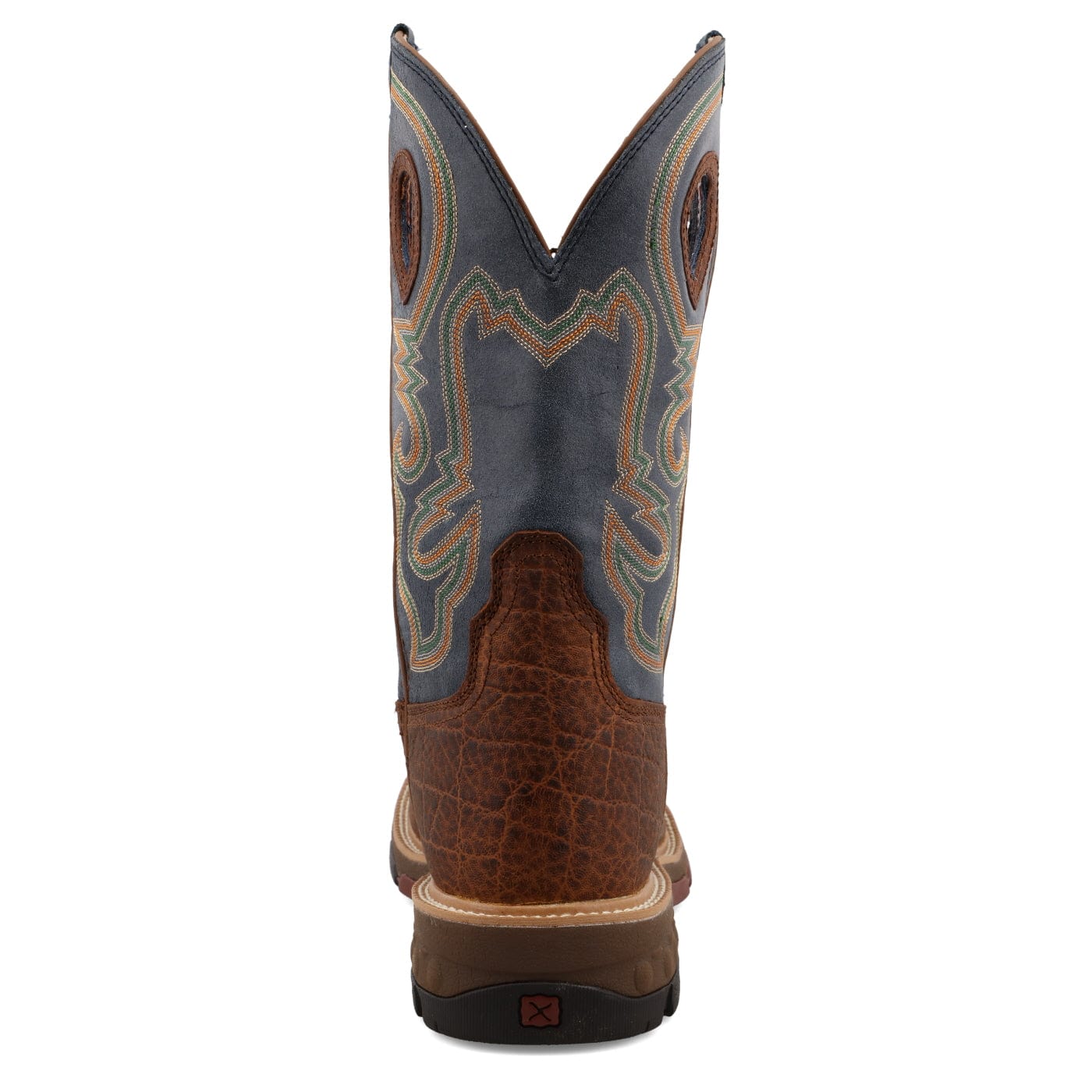 Twisted X Men's Distressed Saddle & Peacock Alloy Toe Work Boots MXBA005 - Image 6