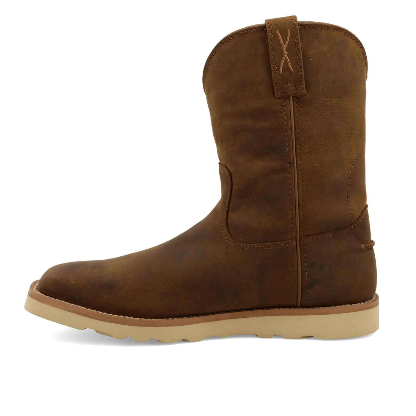 Twisted X Men's Distressed Saddle Pull On Waterproof Wedge Sole Work Boot MCBW001 - Image 2